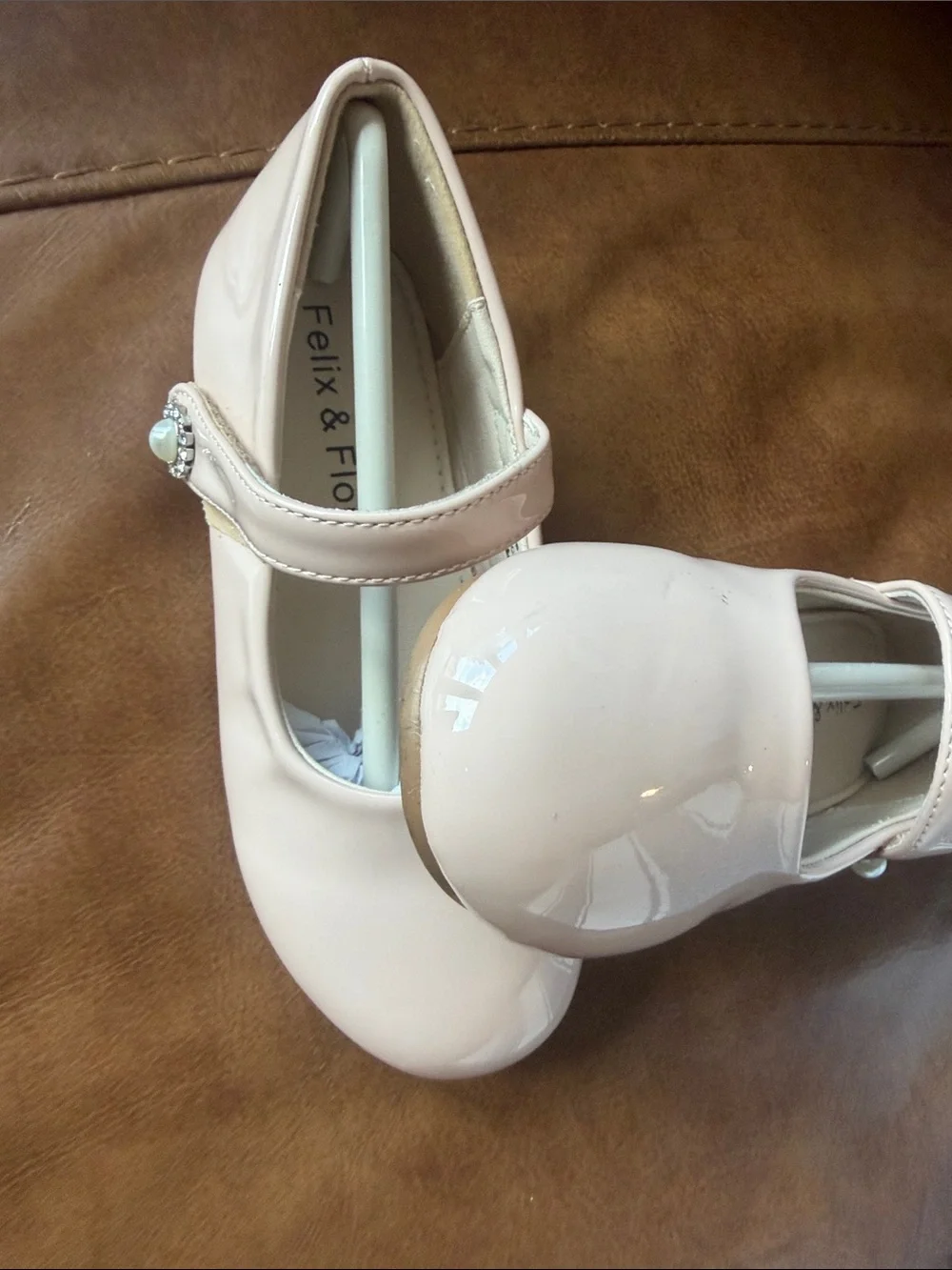 Felix & Flo Girls' Blush Patent Mary Jane Dress Shoes